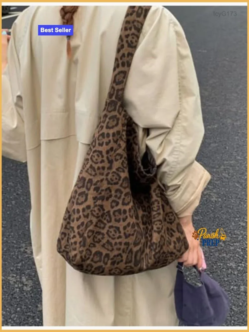 Large Capacity Hobo Shoulder Bag with Zipper Closure